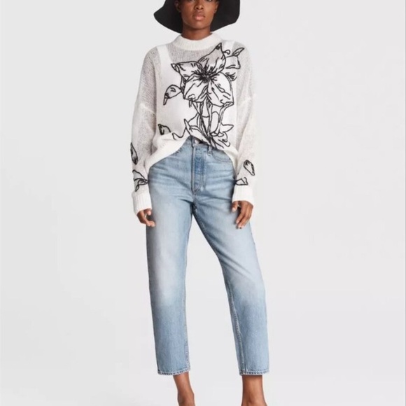 Rag & Bone Alissa High Rise Barrel Leg Crop Jeans in Tulip Sz 24 - Picture 1 of 9